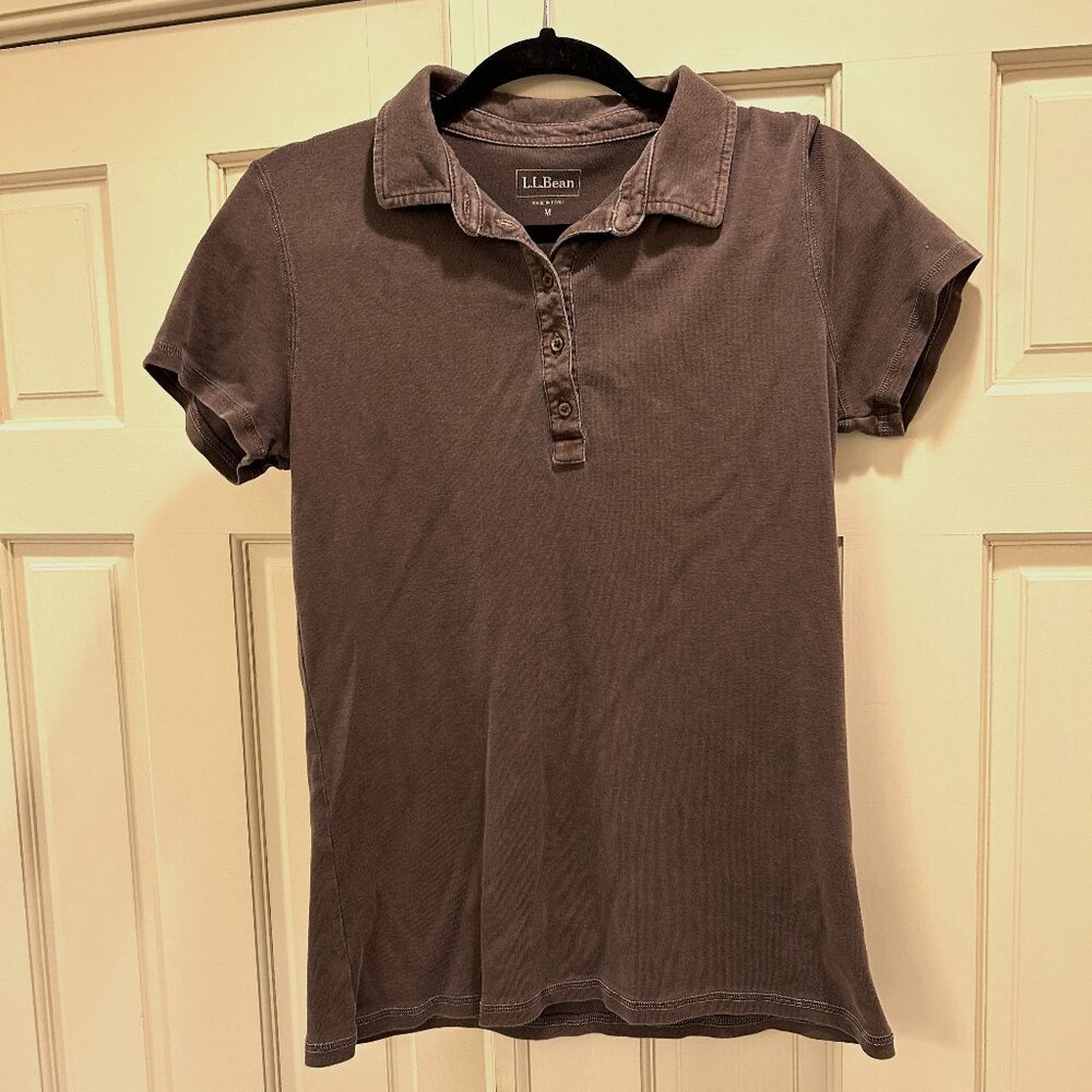 Women's L.L.Bean Short Sleeve Shirt--Distressed Brown, Size M